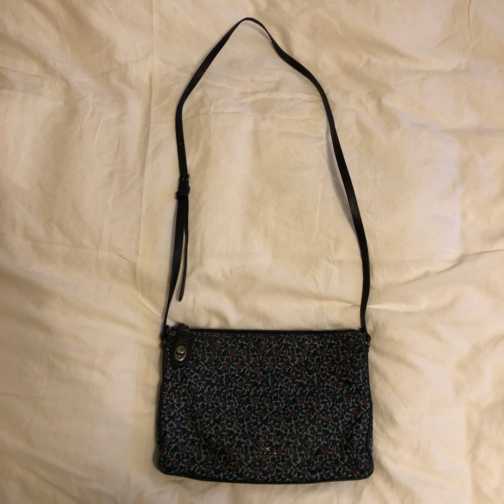 SOLDCOACH Crossbody Floral Purse | Blue and Purple